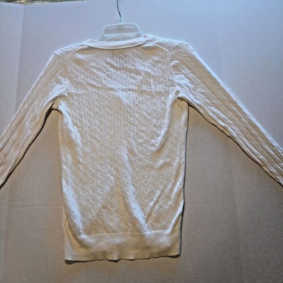 Tommy Hilfiger Long Sleeve White Button up Sweater. Office Modest, Minimalist. - Picture 2 of 12